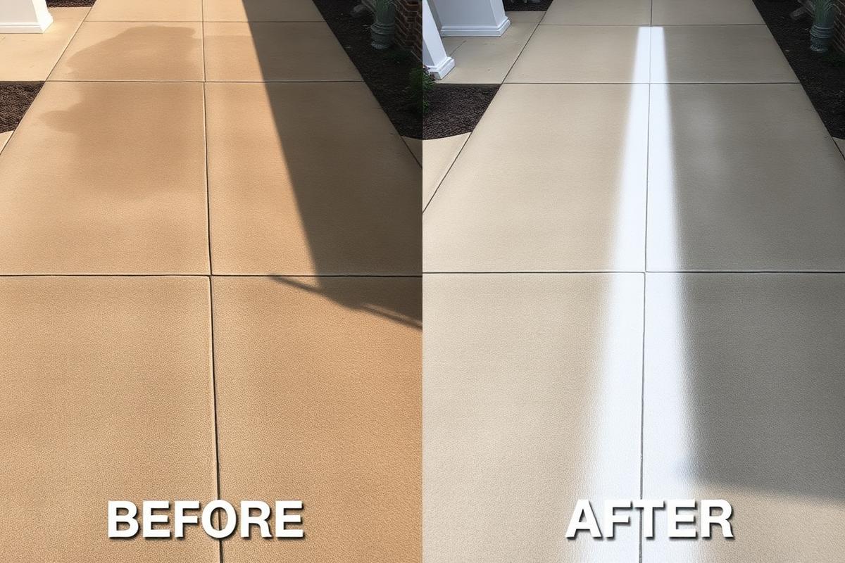 Driveway Cleaning before and after in Cedar Grove