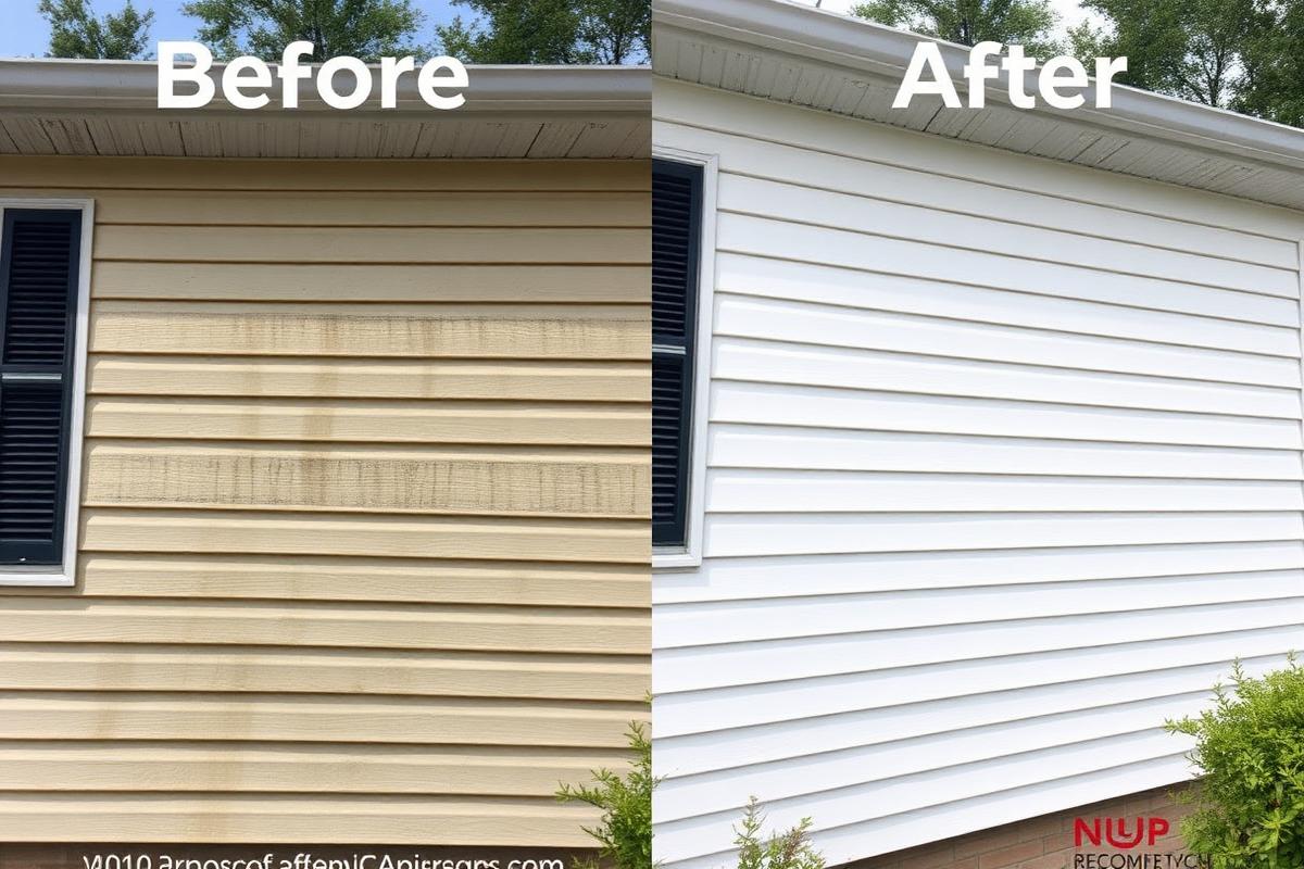 House Washing before and after in Maplewood